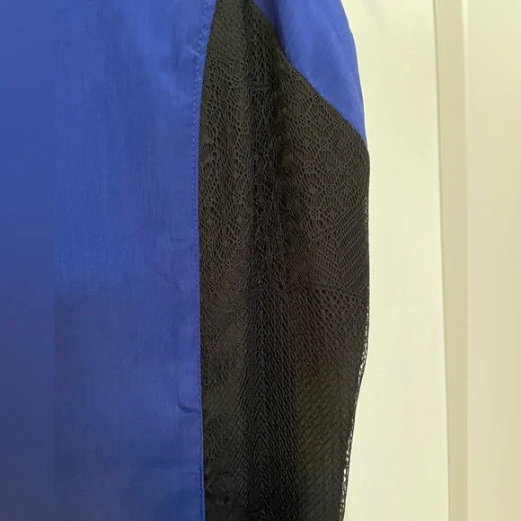 Nicole by Nicole Miller satin cami tank top size Medium blue & black 🎉Host Pick🎉 - Picture 3 of 5